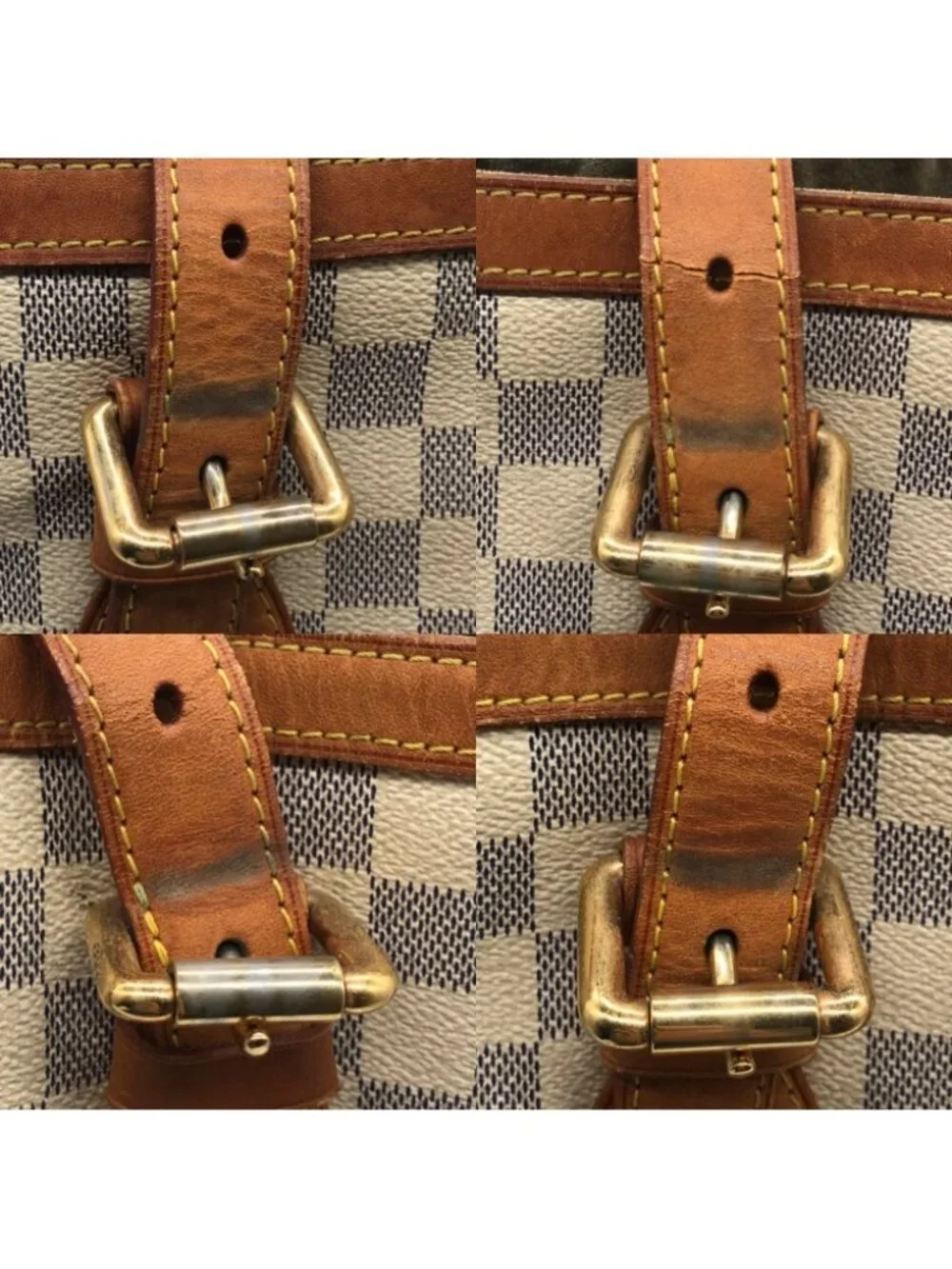 Louis Vuitton Damier Azur Hampstead MM Tote Shoulder Bag Price Negotiation